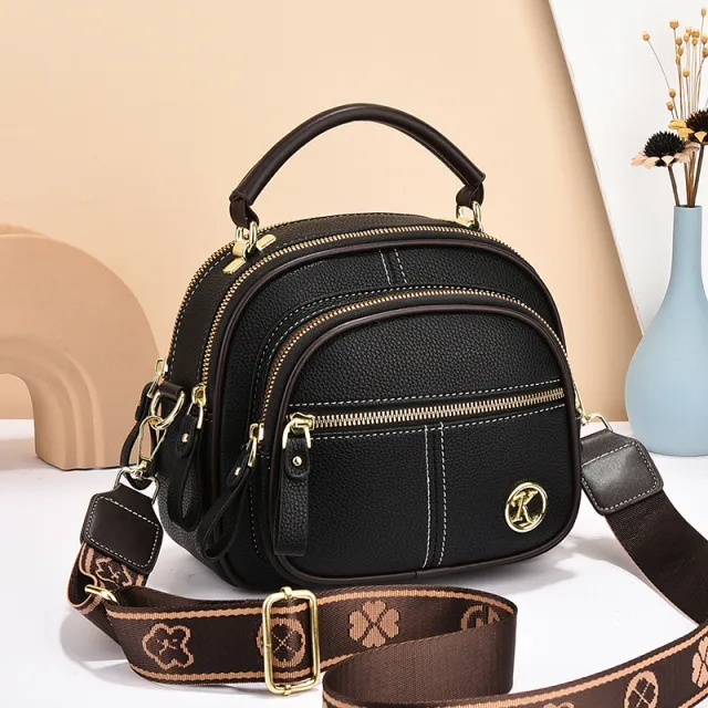 Versatile Crossbody Bag For Women Multi zipper Design Shoulder Bags With Portable Fashion Handbags Small Square Bag Black - Shop at LoveMi