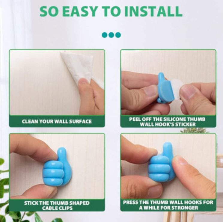 12 24 Pcs Clip Handy Holder Self-Adhesive Wall Thumb Hooks NEW — image 7