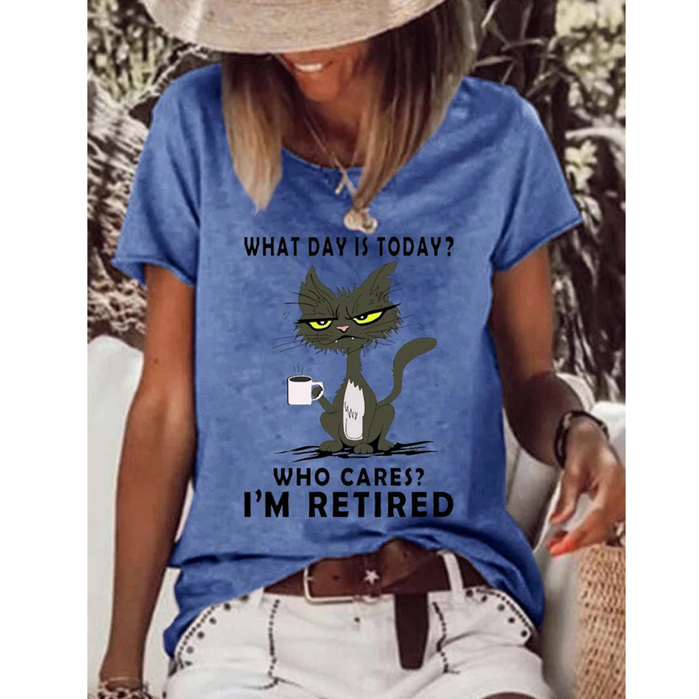 Women's Printed Casual Round Neck Short Sleeve