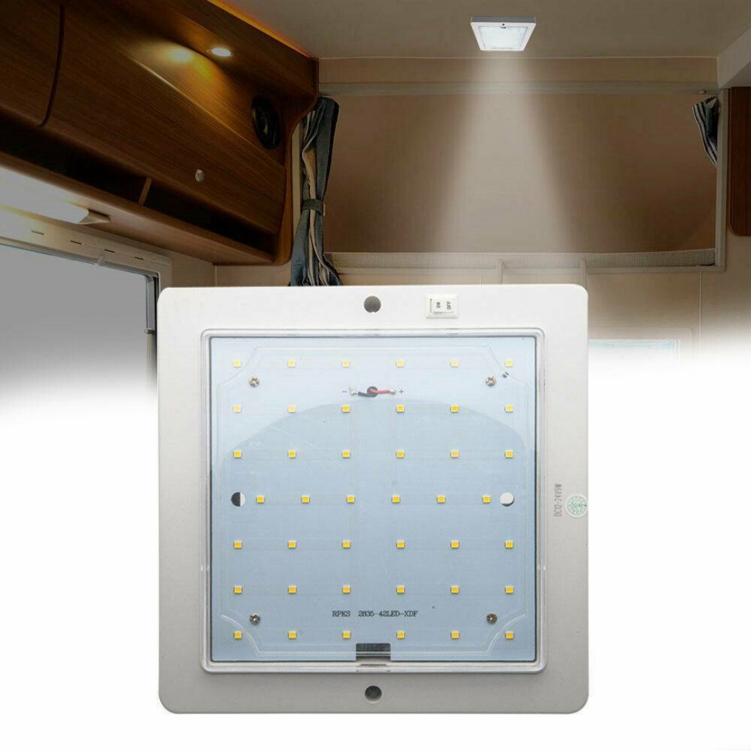12V-9W LED Interior Roof Light For Caravan Motorhome Camper Van Boat 6000K White
