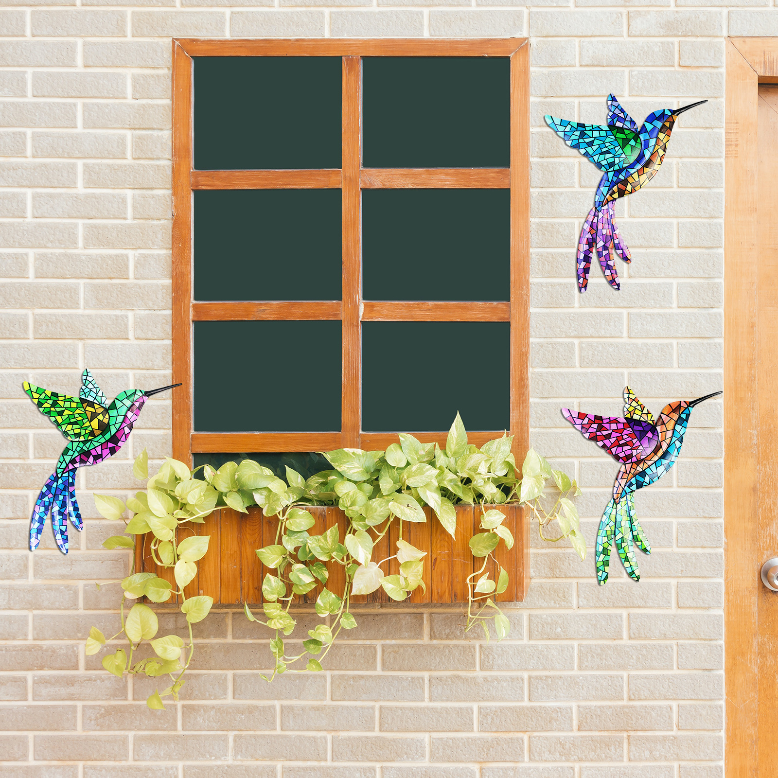 Fashion Wrought Iron Big Hummingbird Home Pendant Set