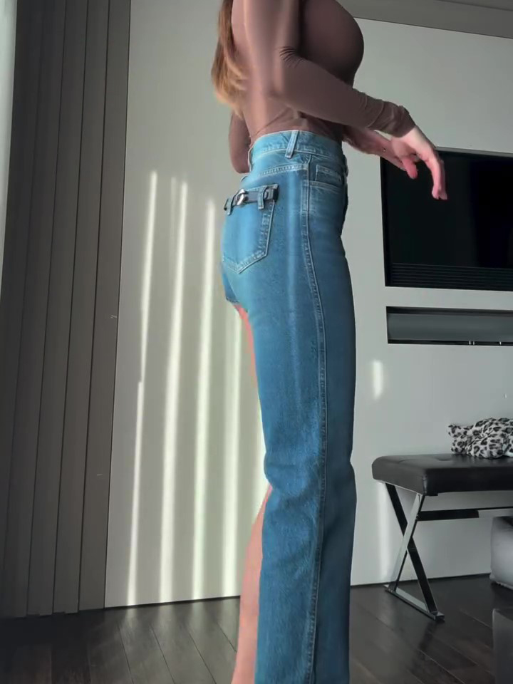 Fashion Single-shoulder Shorts Irregular Jeans