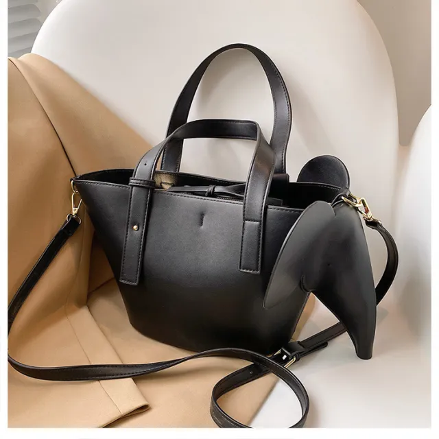 Elephant Large Capacity Fashion Women Retro One Shoulder Crossbody Bag Black - Shop at LoveMi