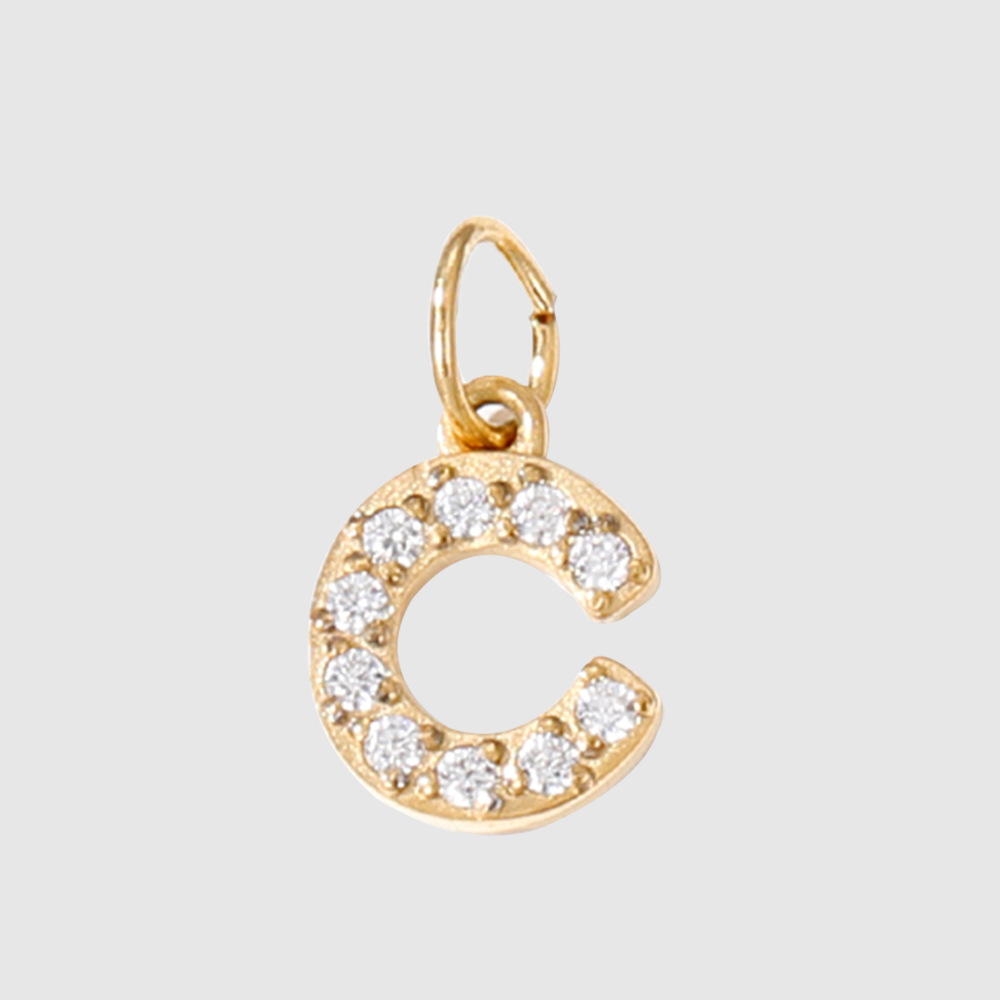 1 Piece 304 Stainless Steel Zircon Ion Plating 14K Gold Real Plated Letter Number Polished Stretch Adjustable Pendant DIY Jewelry Accessories 46