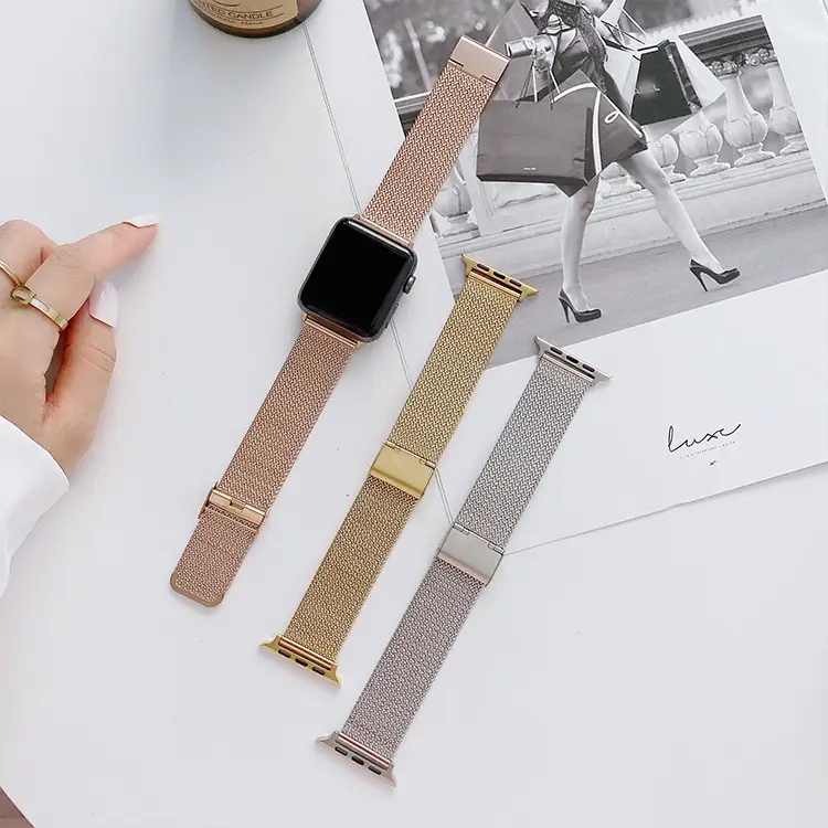 Metal Wheat Ear V-buckle Straight Strap
