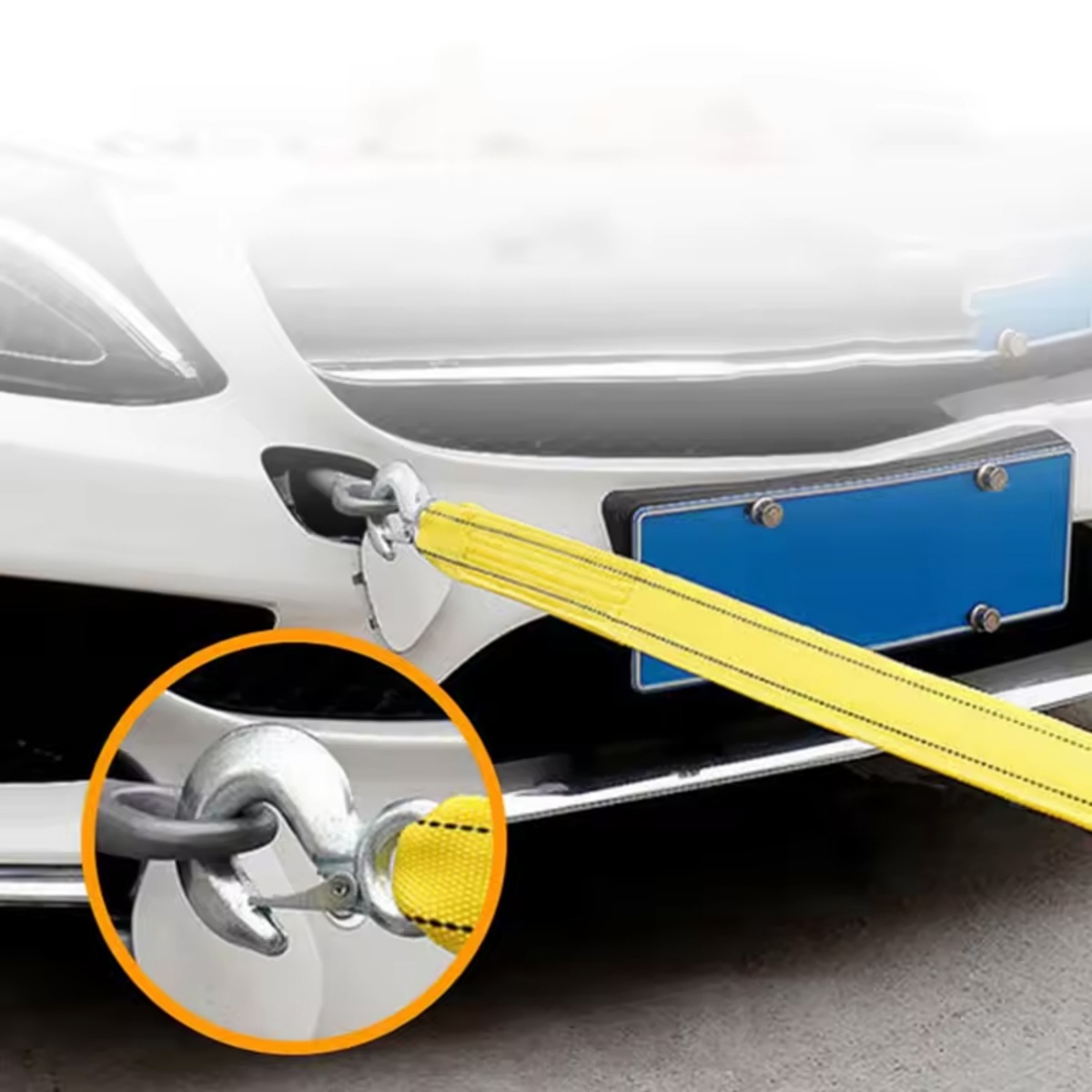 4M Heavy Duty 3 Ton Car Tow Cable Towing Pull-Rope Strap Hooks Van Road Recovery — image 7