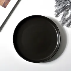 Photography Props Matte Black And White Plate Cutlery - Black - View 1