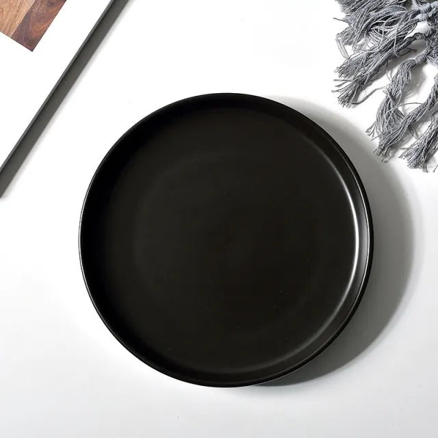 Photography Props Matte Black And White Plate Cutlery Black - Shop at LoveMi