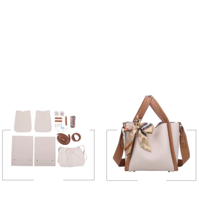 Hand woven Material Bag Shoulder Messenger Homemade Women's White - Shop at LoveMi