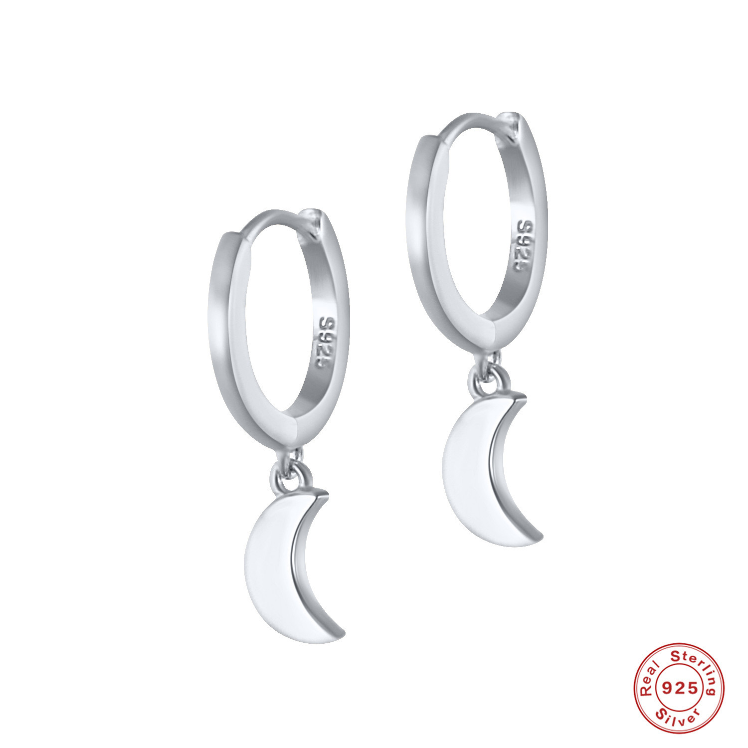 Title 2, Boucles doreilles femme lune en argent pur