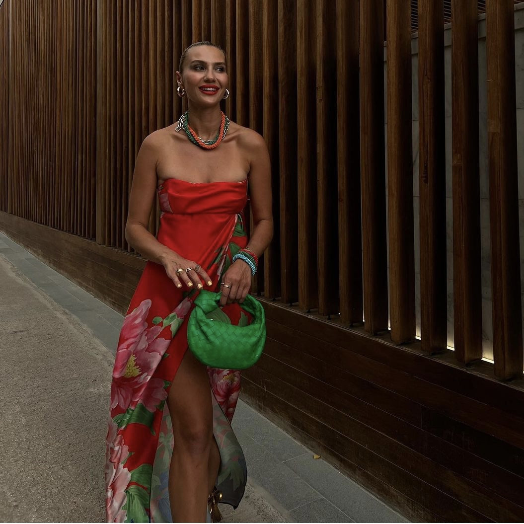 Vintage Print Gorgeous Dress Seaside Vacation Red - Shop at LoveMi