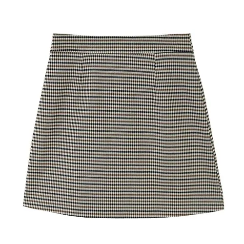 All match Skirt, Small Plaid, High Waist, Thin A line Skirt, Half length Skirt, Hip Skirt - Shop at LoveMi