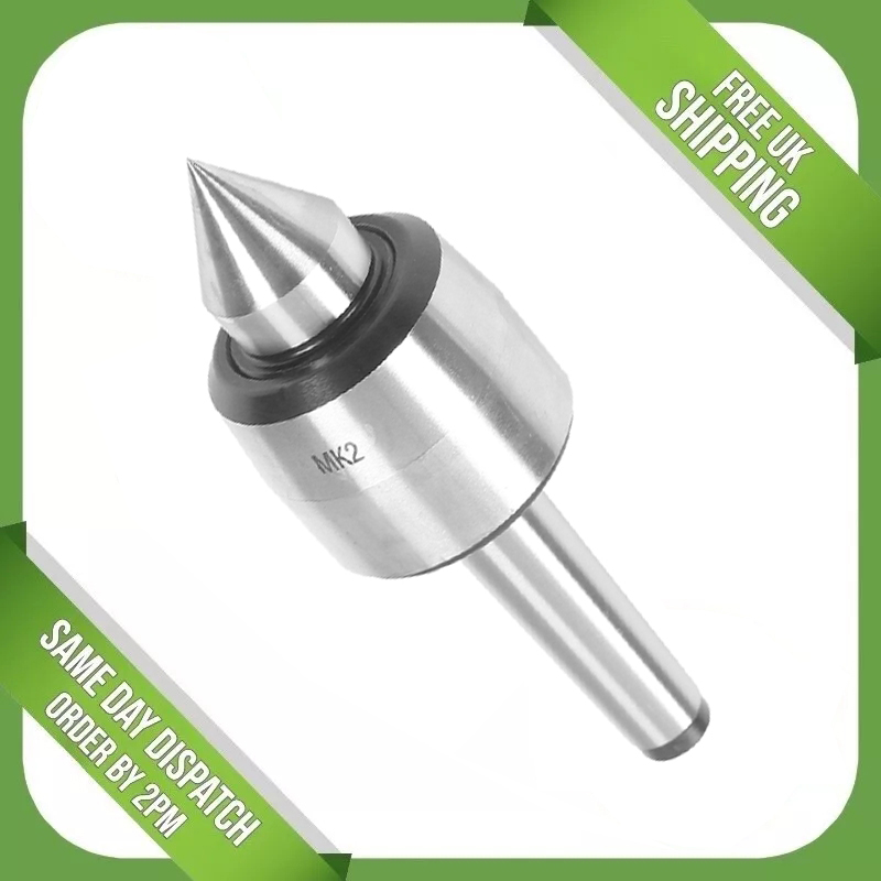 MK2 Live Center Morse Taper Triple Bearing Lathe Turning Revolving UK — image 2