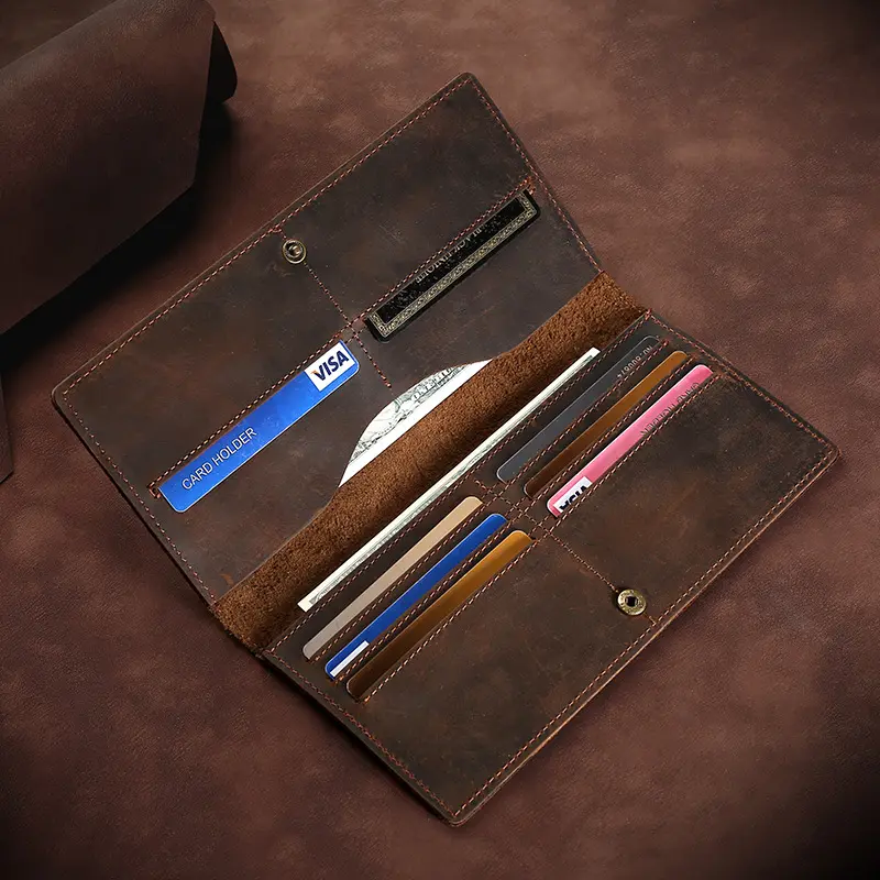 Horse Long Wallet Genuine Leather Hand-held Men's