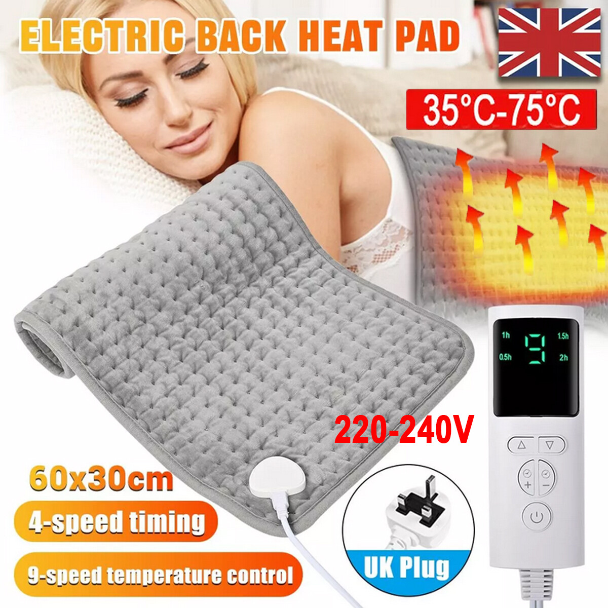 Therapeutic Electric Back Heat Pad Wrap For Muscle Tension Neck Pain Relief — image 7