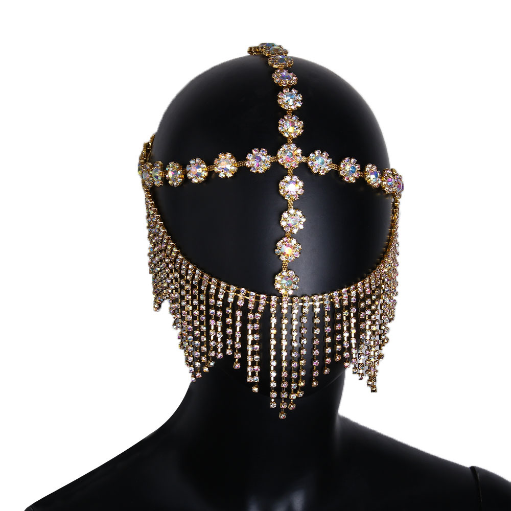 European And American Personality Claw Chain Rhinestone Mask
