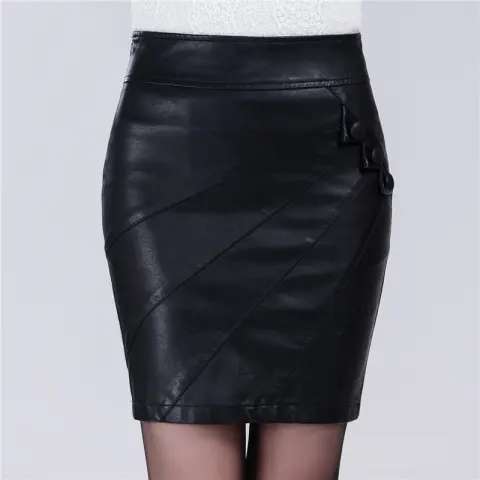 Fashion Sexy Slim High Waist PU Leather Skirt