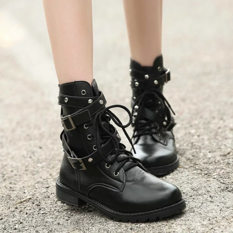 Title 6, Thin black leather ankle boots