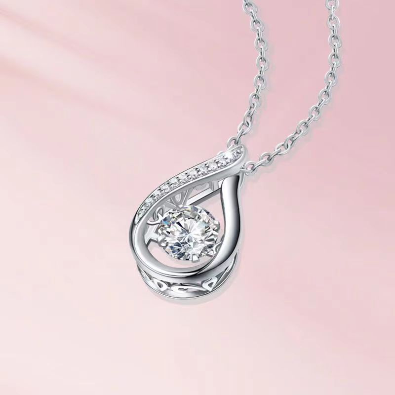 Dynamic Water Drop Shaped Women's Versatile Light Luxury Necklace - Jewelry & Watches