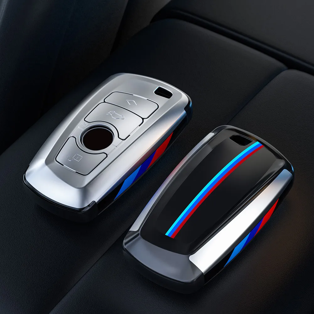 ABS Car Carbon Fiber Pattern Key Cover - Silver