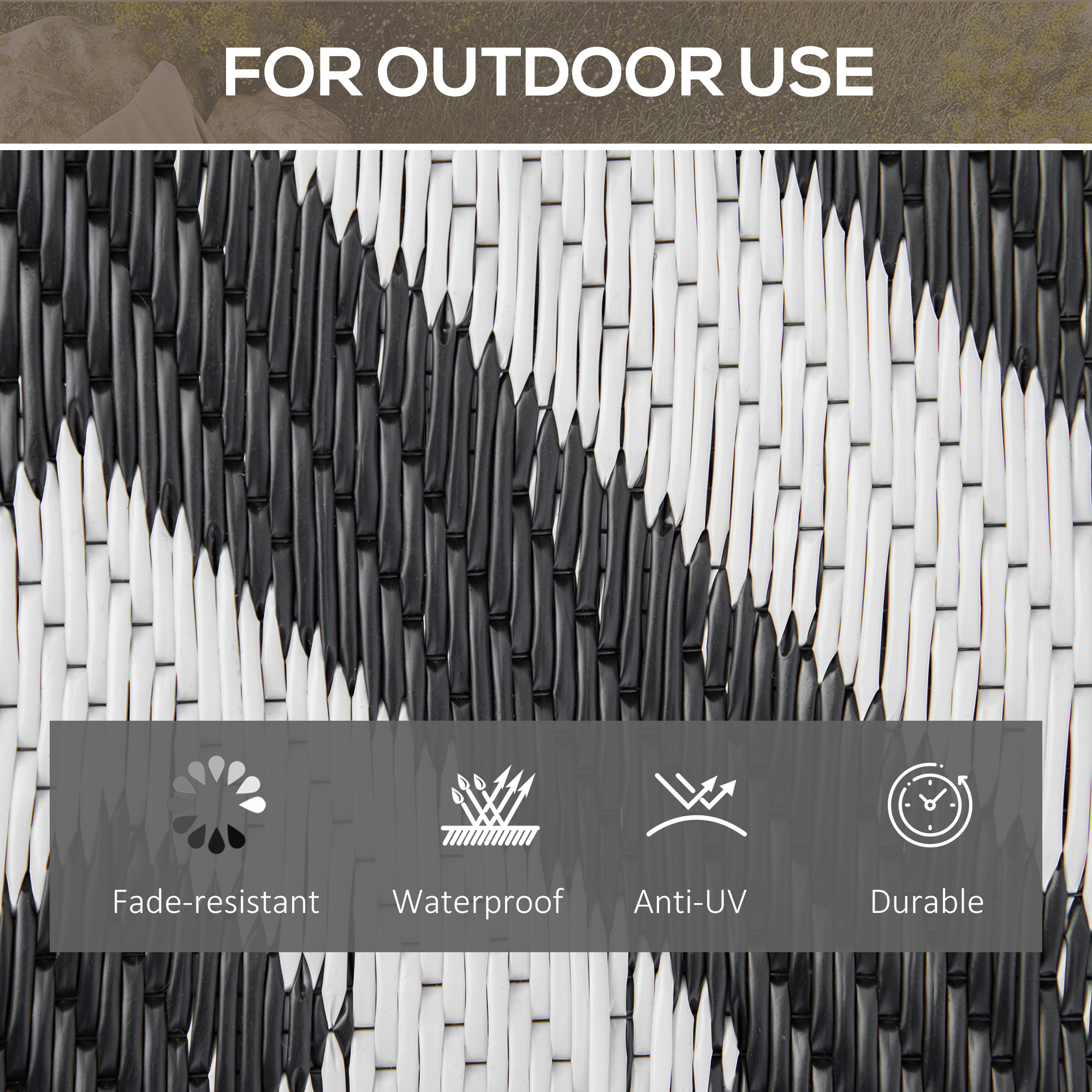 Outdoor Double-sided Plastic Grass Mat, Portable RV Camping Suitable — image 7