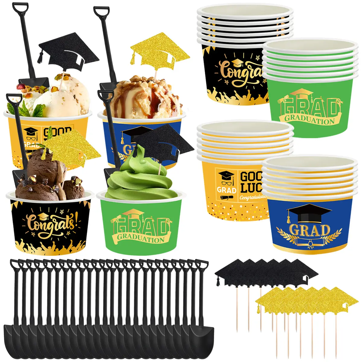 24Pcs Graduation Party Ice Cream Cups