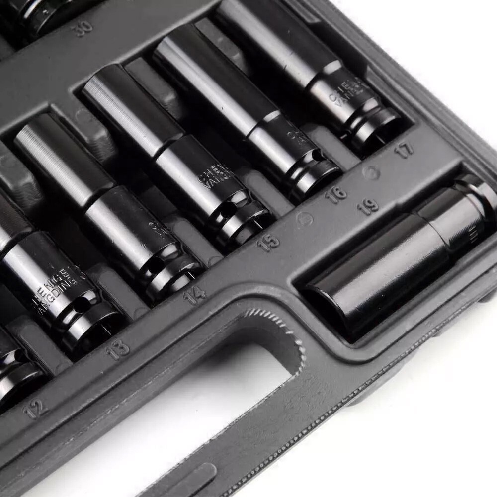 20PCS Deep Impact Socket Set 1 2 Inch Drive Metric 8 - 32mm For Car Truck — image 4
