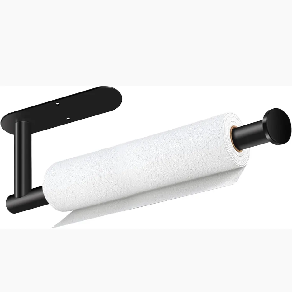 Black Under-Cabinet Paper Towel Holder - Self