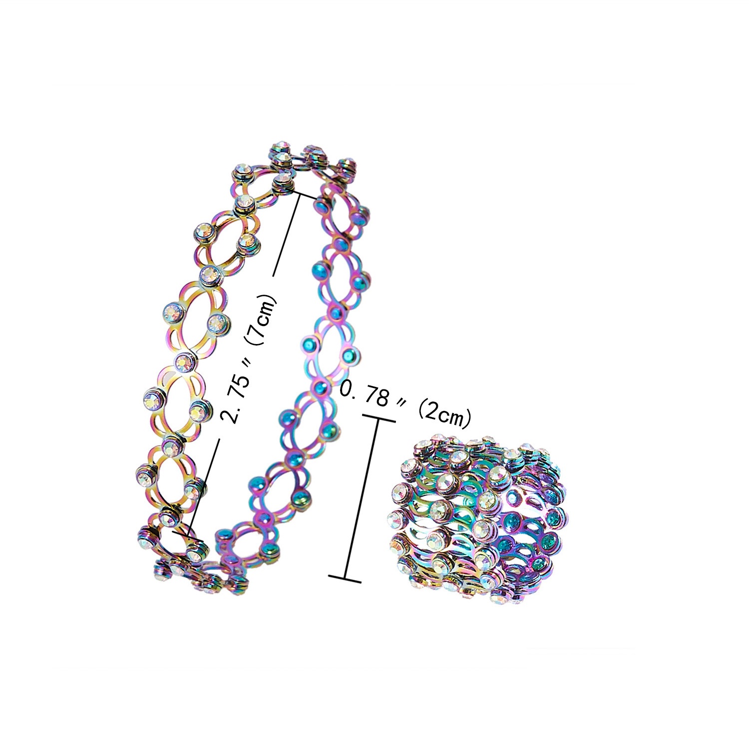 Title 2, Bracelet en cuivre transformable avec anneau ex...