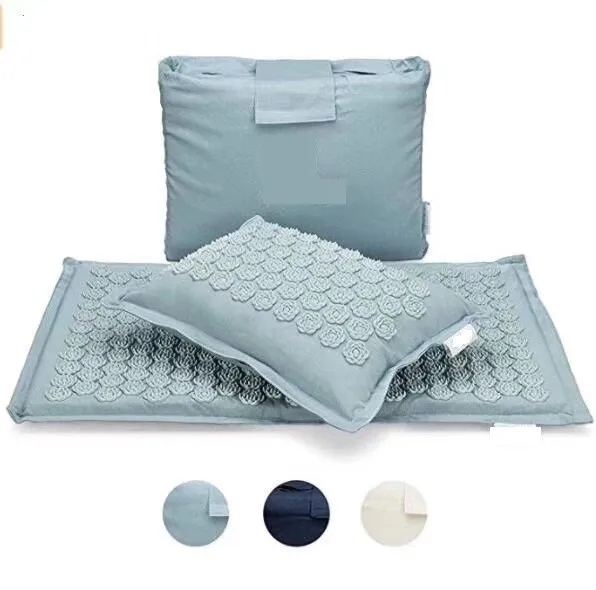 Organic Linen Lotus Needle Punched Cushion, Cushion Plus Pillow Light Blue Pillow - Shop at LoveMi