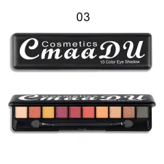 Creative 10 Color Matte Pearlescent Eyeshadow Palette - 3 Style - View 1