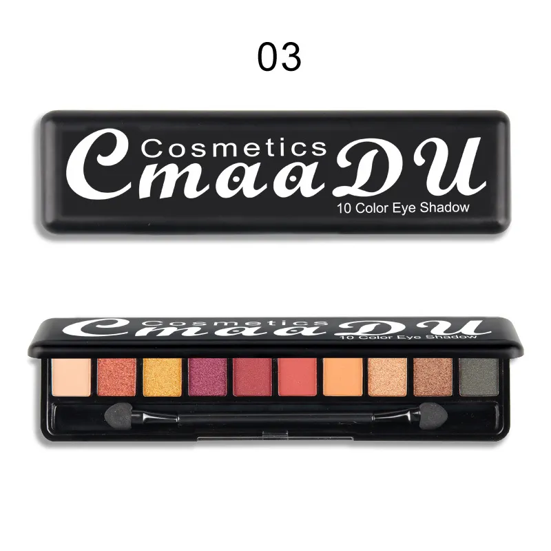 Creative 10 Colour Matte Pearlescent Eyeshadow Palette - 3 Style
