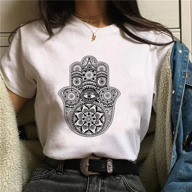 Fashion Lucky Hand Plus Size Round Neck Black Ladies Short Sleeves - 26208Models