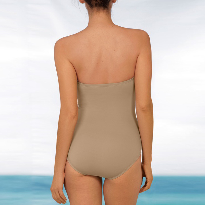Solid Color Strapless Slim Sexy Fashion Breast-Wrapped Jumpsuit Swimsuit