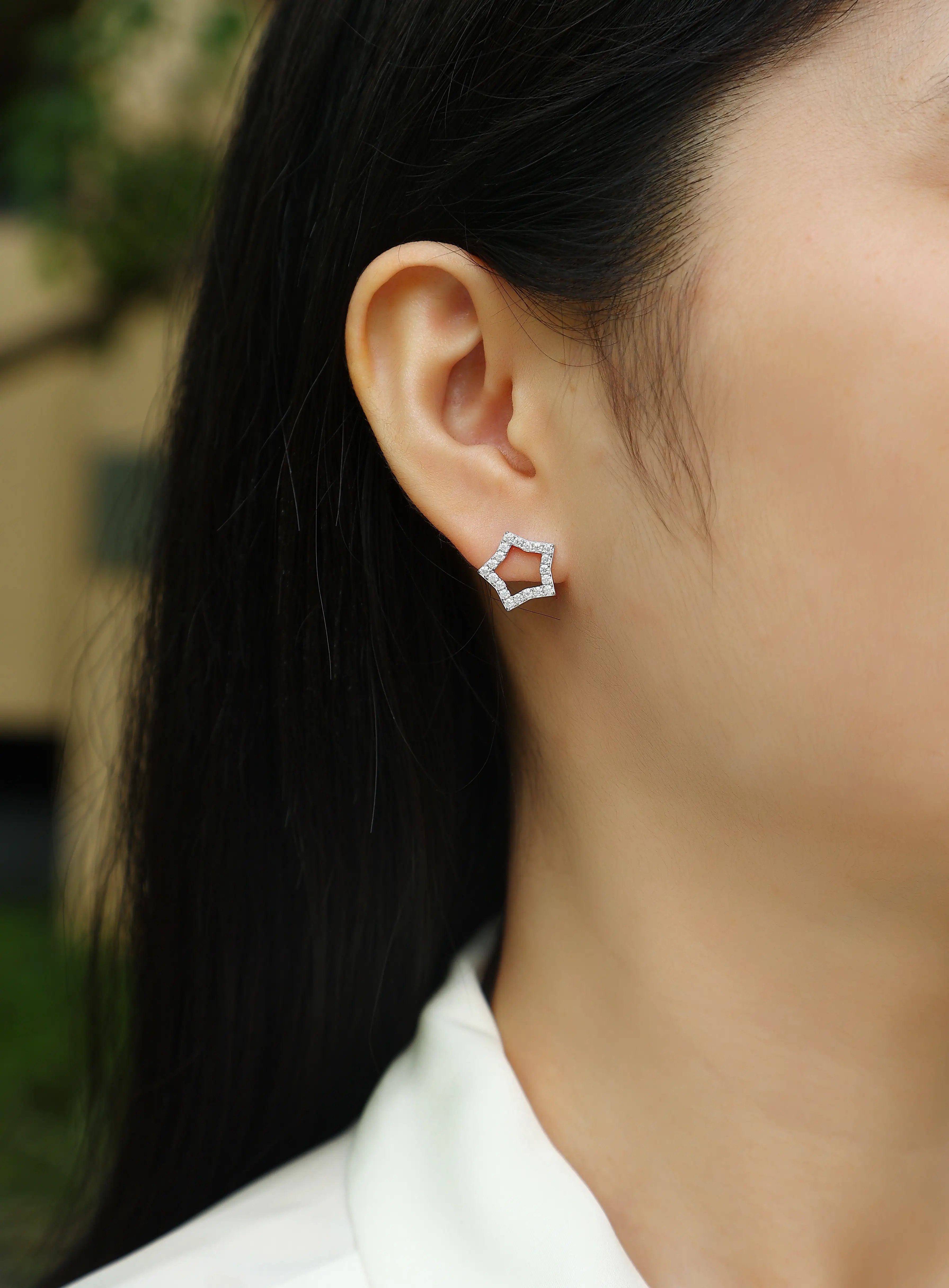 1Tonight New Star - S925 Moissanite Sterling Silver Earrings With Platinum-plated Stud Earrings, Fashionable, Trendy And Affordable Jewelry Prohibit Tk Sales