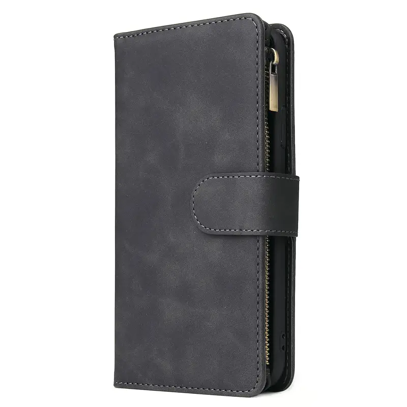 Vintage Frosted Nine-card Multi-function Zipper Pack Phone