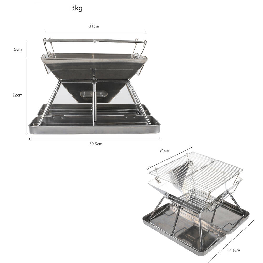 Folding Fire Pit Grill With Ash Box, 6Piece 430 304