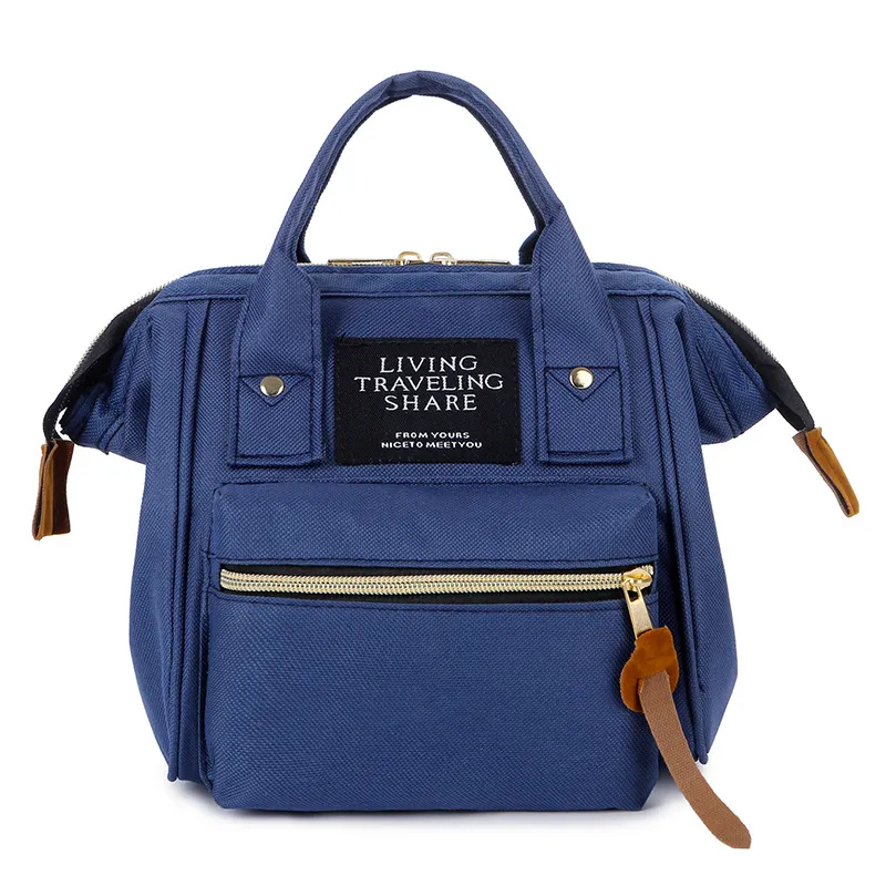 Cute Shouder Bags Women Oxford Backpack Zipper Mini Handbag Baby Mom Bag - Blue