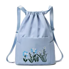 Dry And Wet Separation Casual Folding Backpack - Blue - View 1
