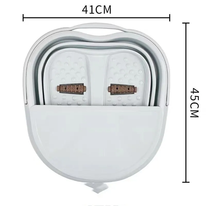 Foldable Footbath Massage Bucket Plastic Foot Bath Basin - Gray
