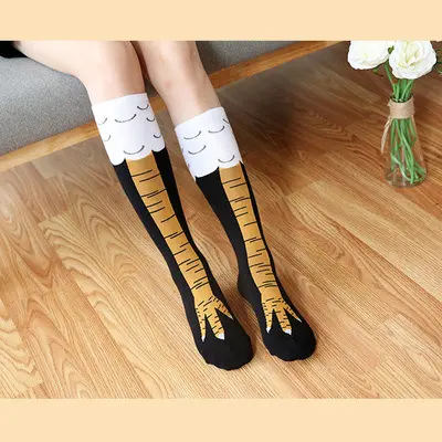 Spring and Autumn Knee Socks Funny Chicken