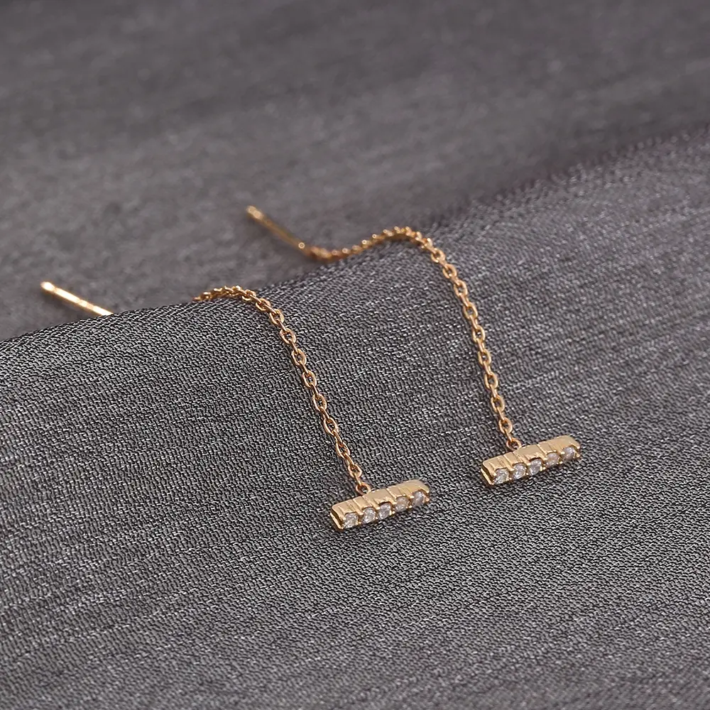 Unique Micro-zircon Long Tassel Earrings Earrings Superior Sense Of Earrings Temperament Delicate Earrings Jewelry