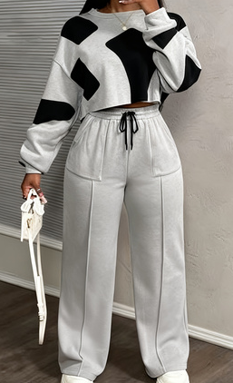 Solid Color Casual Suit Women's Loose Slim Fit Two-piece Set
