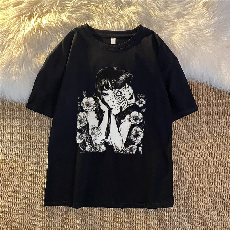 Title 8, T-shirt Gothic Cartoon Punk Japanese Top Fashion