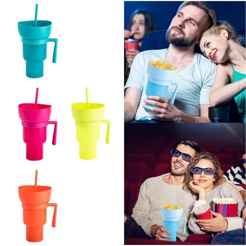 Snack With Handle Straw Cup Kitchen