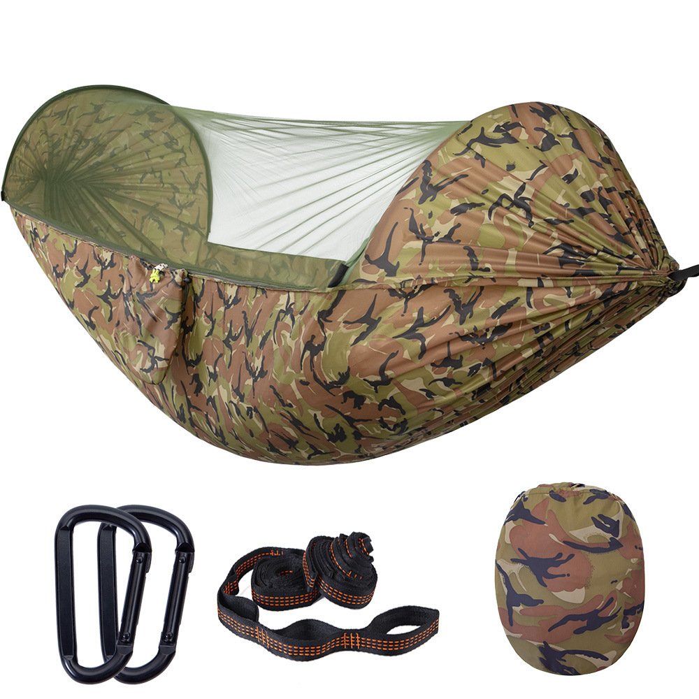 Hamac de camping double avec moustiquaire à ouverture rapide 6