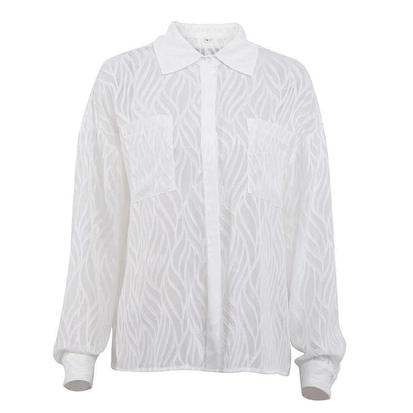 French Chiffon Shirt See-through Thin Design Niche