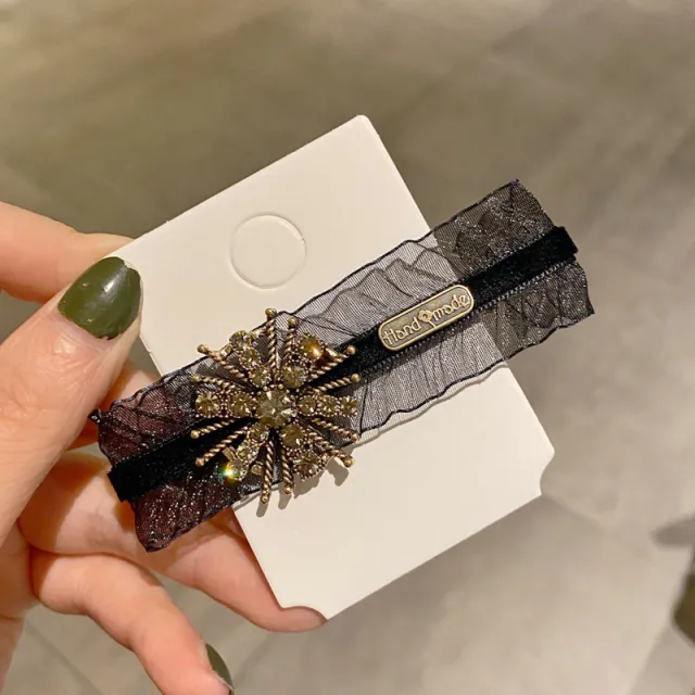 Same Paragraph Lace Czech Diamond Snowflake Broken Hair Clip Bangs Clip Word Clip - Shop at LoveMi