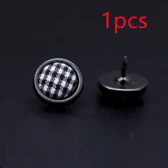 Retro Art Suit Jacket Small Collar Pin Metal Covered Cloth Mesh Small Collar Pin - Black And White - View 1
