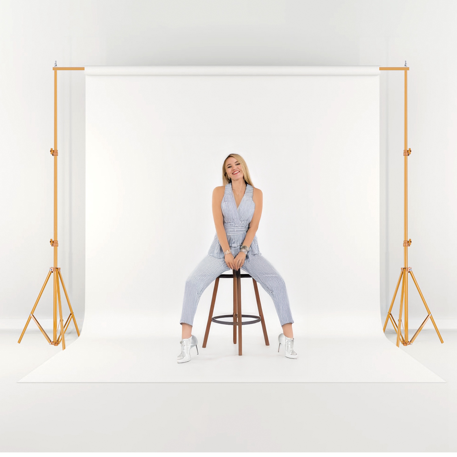 1Pc 6.5 Plus 10ft Photo Video Studio Backdrop Background Stand Adjustable Heavy Duty Photography Backdrop Support Stand Set With Carrying Bag Clamps